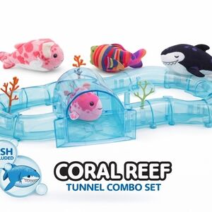 ZhuZhu Pets Coral Reef Tunnel Combo Set Fish Habitat Playset w/ 3 Fish Ages 4+